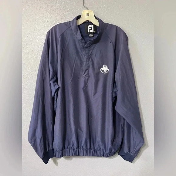 FJ Dryjoys Jacket / Windbreaker Golf 1/4 Snap Long Sleeve Rain Wind Mens Med EUC - Picture 4 of 4